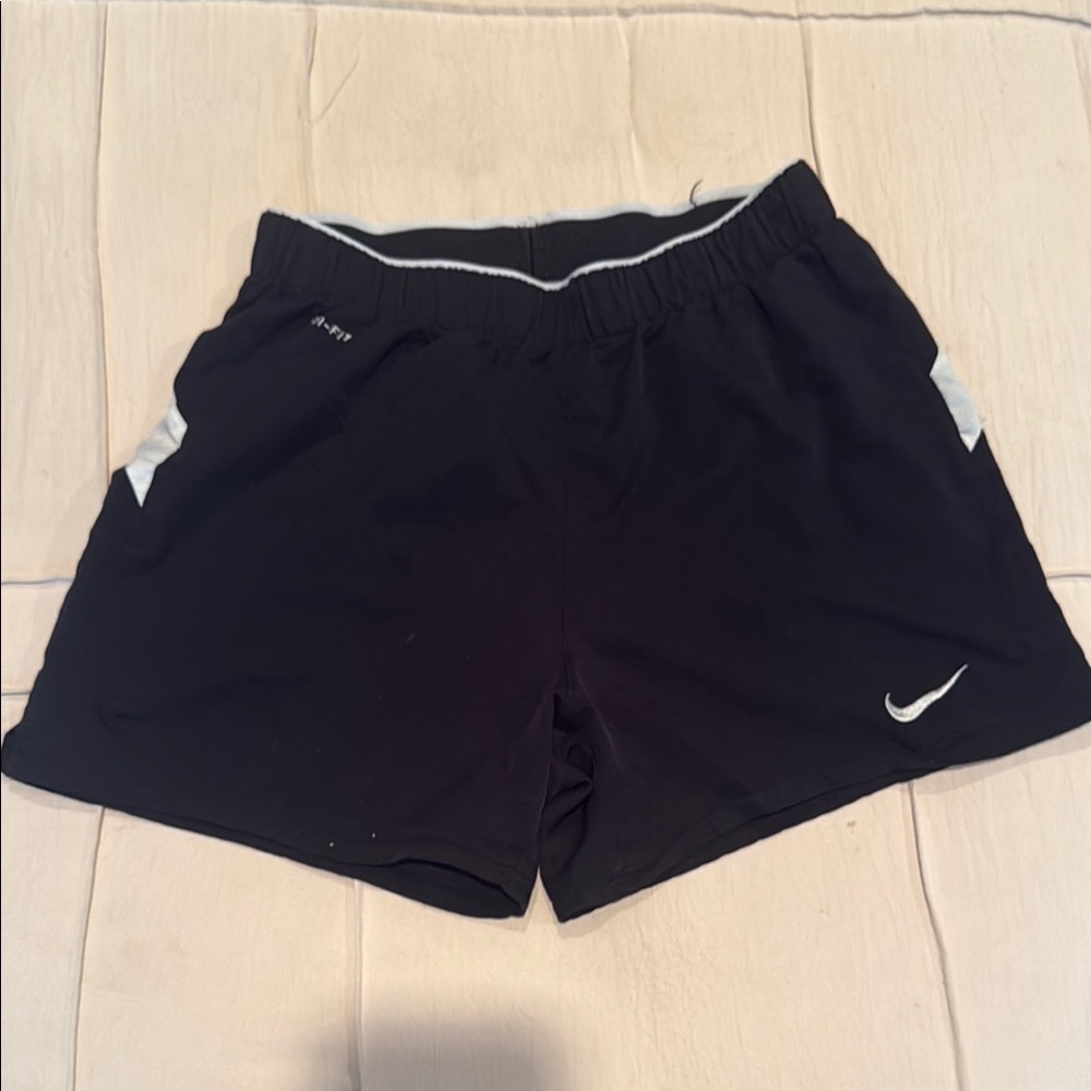Nike Black Athletic Shorts with Mesh Design